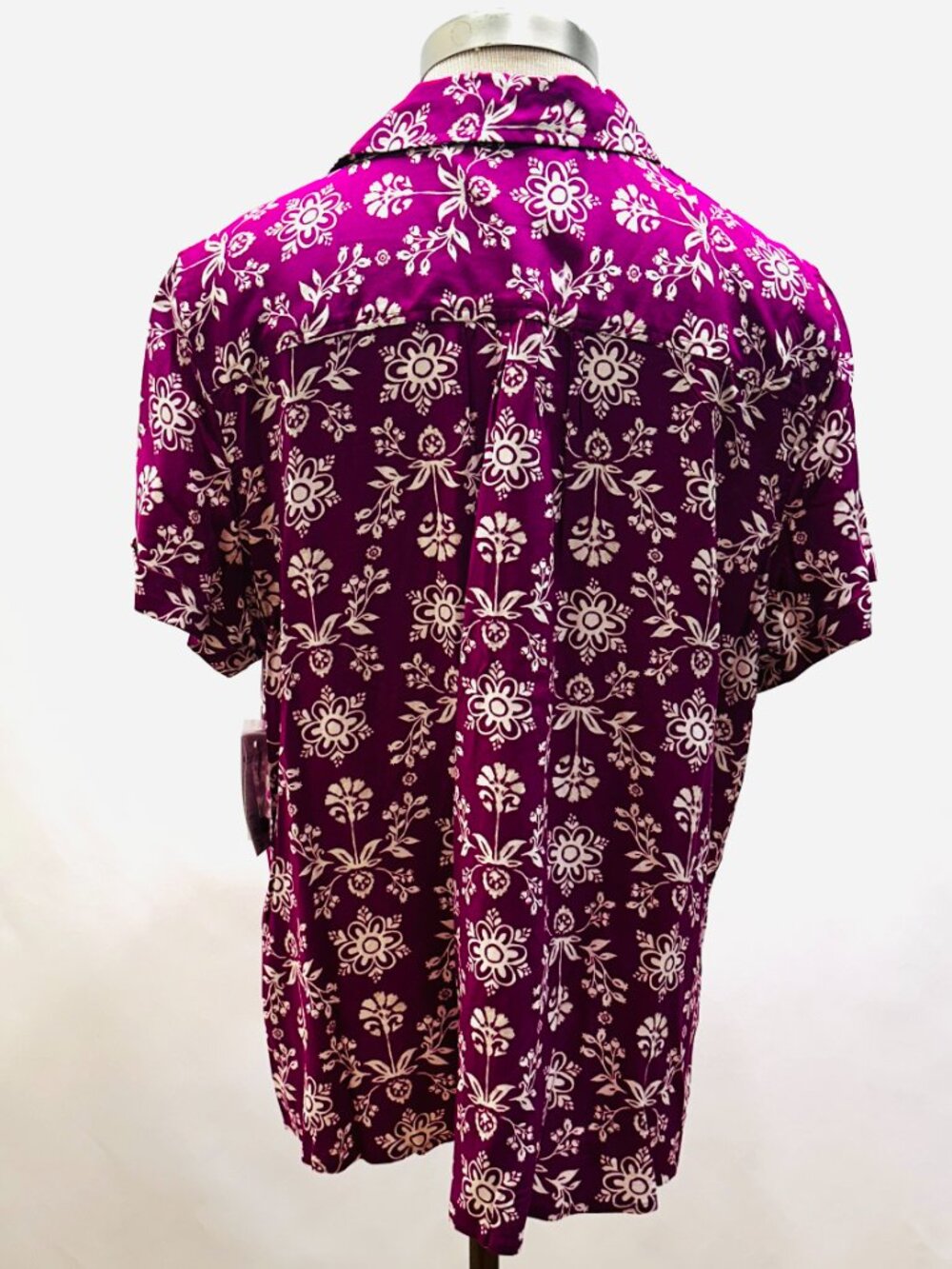 NWT CROFT&BARROW Women Short Sleeve Button Down Collared Floral Shirt Size XXL - Picture 7 of 12